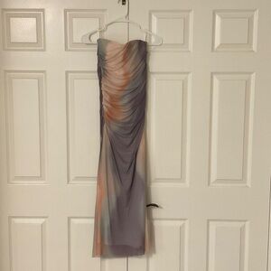 Zara Strapless Dress with Multicolor Design